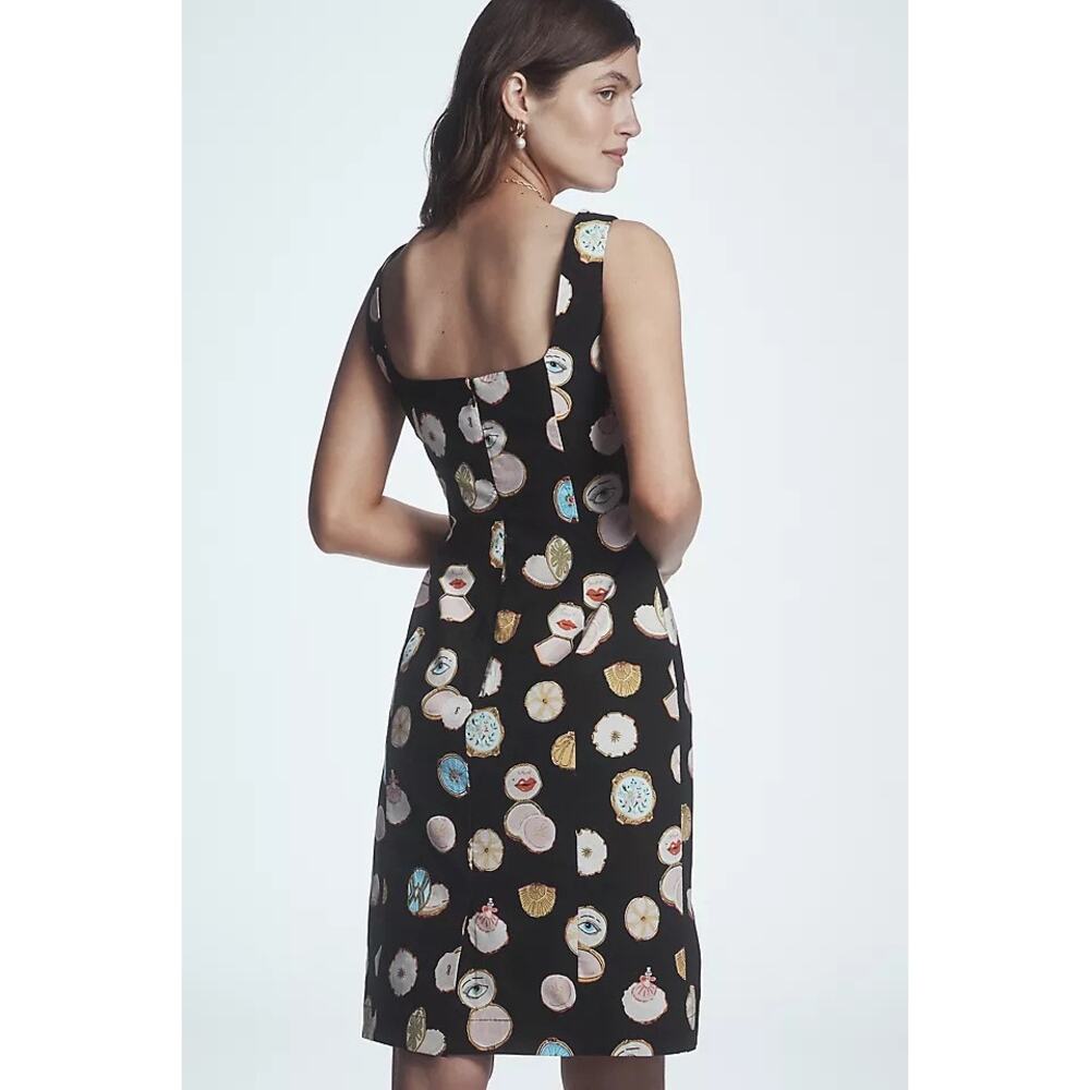 Anthropologie Maeve Fitted Square-Neck Mini Dress: Danielle Kroll Size Small